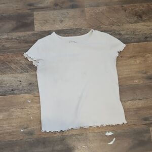 White Fitted Ribbed Short Sleeve Tee